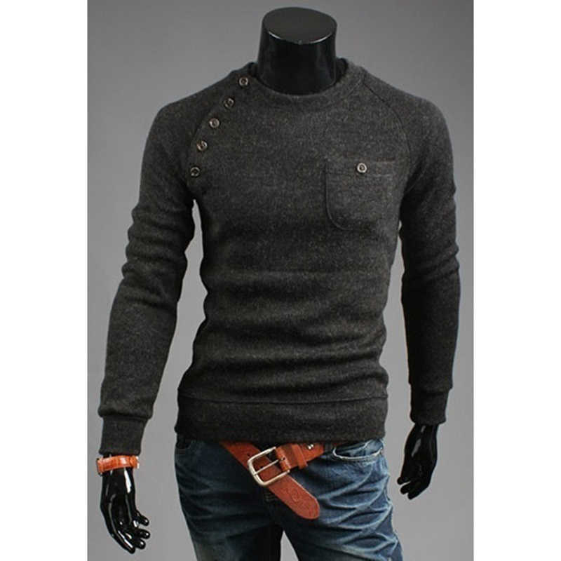 ZOGAA Mens Sweaters Casual O-Neck Pullover Knitwear with Pocket Clothes Autumn Solid Slim Pull Homme Cashmere Thin Sweater Tops 211018