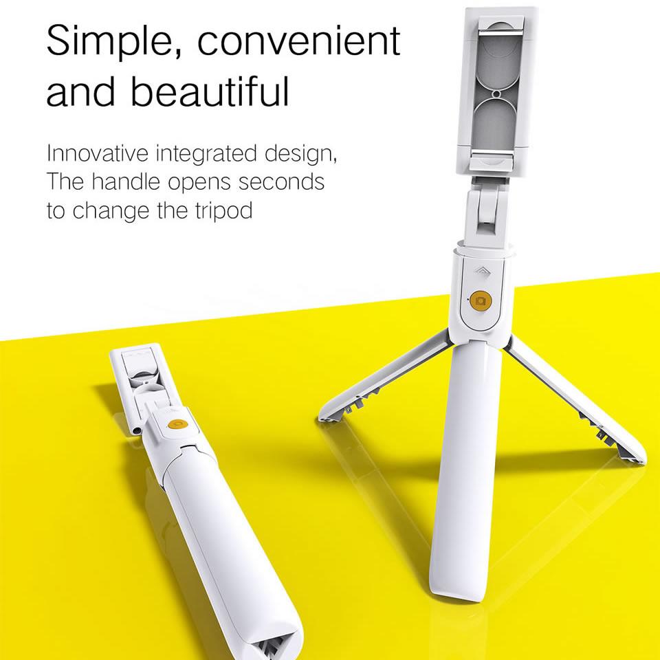 3in1 Monopods Wireless Selfie Stick Foldable Handheld Bluetooth Monopod Shutter Remote Extendable Mini Tripod for iPhoneAndroidH