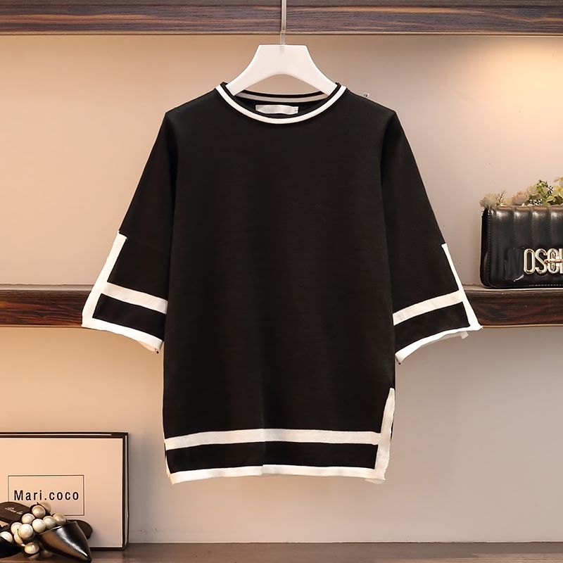 Fashion Spring Knitted Two Piece Set Women's Plus Size Pullovers Tops + High Waist Split Wide-Leg Pants Suits 210520