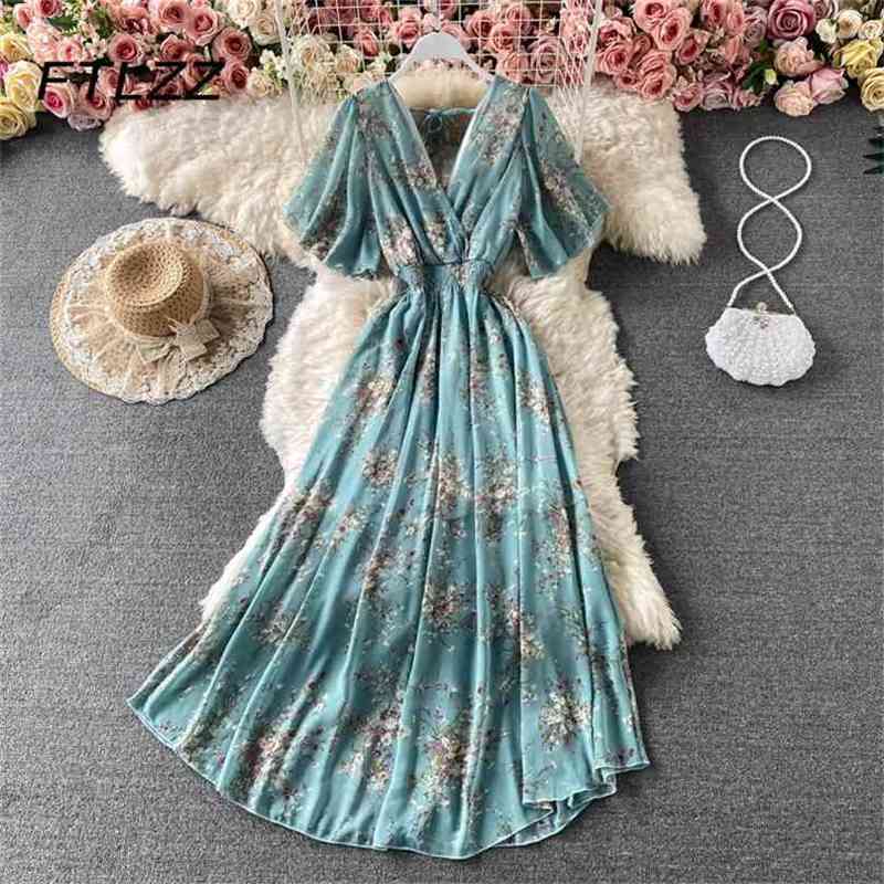 Women Retro Floral Dress Summer Short Sleeve Sexy Backless Bandage V Neck Chiffon Dresses Woman Boho Style Long Robe Vestidos 210525, Black white flower
Women Retro Floral Dress Summer Short Sleeve Sexy Backless Bandage V Neck Chiffon Dresses Woman Boho Style Long Robe Vestidos 210525, Black white flower