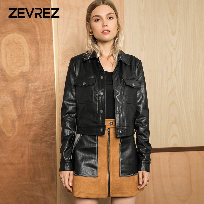 Women's Leather & Faux Autumn Casual Jacket Women 2021 Single Breasted Turn-down Collar Pockets Short Coat Ladies PU Zevrez, Black
Women's Leather & Faux Autumn Casual Jacket Women 2021 Single Breasted Turn-down Collar Pockets Short Coat Ladies PU Zevrez, Black
