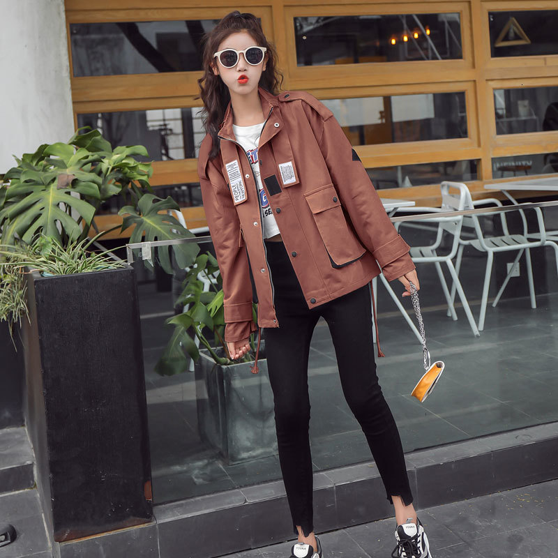 women's jackets short coat with women's tools, loose jacket solid color korean casual fashion for spring and autumn h0pg, Black;brown
women's jackets short coat with women's tools, loose jacket solid color korean casual fashion for spring and autumn h0pg, Black;brown