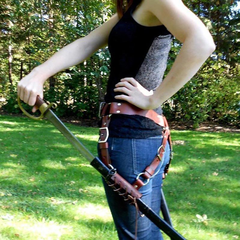 Party Masks Leather Double Saber Sword Sheath Belt Medieval Scimitar Scabbard Harness Larp Knight Accessory Waistband Samurai Katana Holder
Party Masks Leather Double Saber Sword Sheath Belt Medieval Scimitar Scabbard Harness Larp Knight Accessory Waistband Samurai Katana Holder
