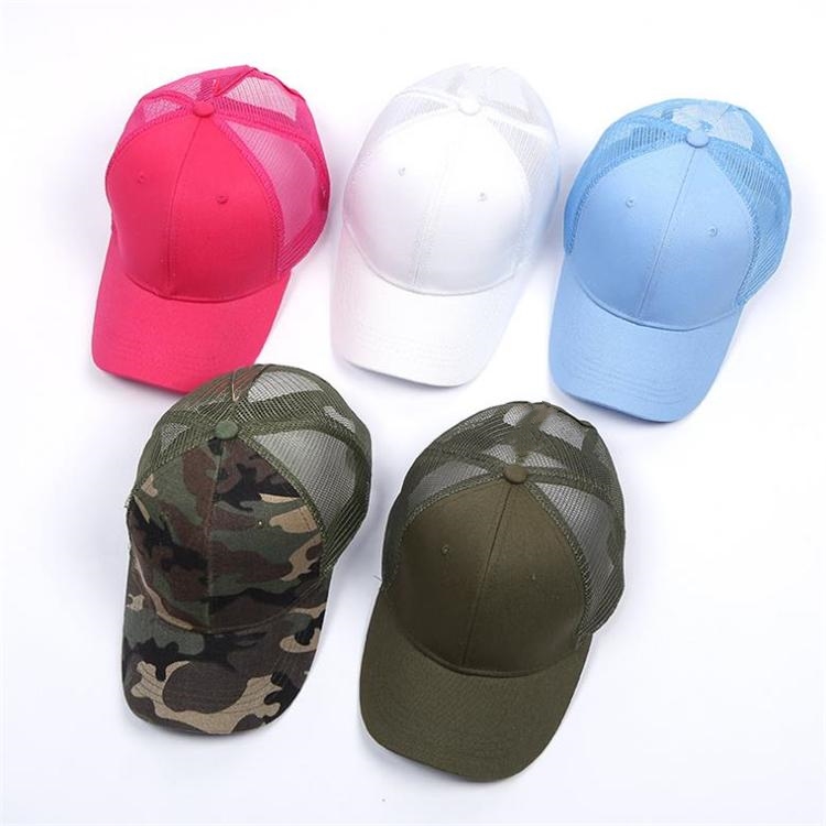 high quality Baseball Hat Ponytail Messy Buns Trucker Pony caps Plain Baseball Visor Trucker Cap kid cap T5C016