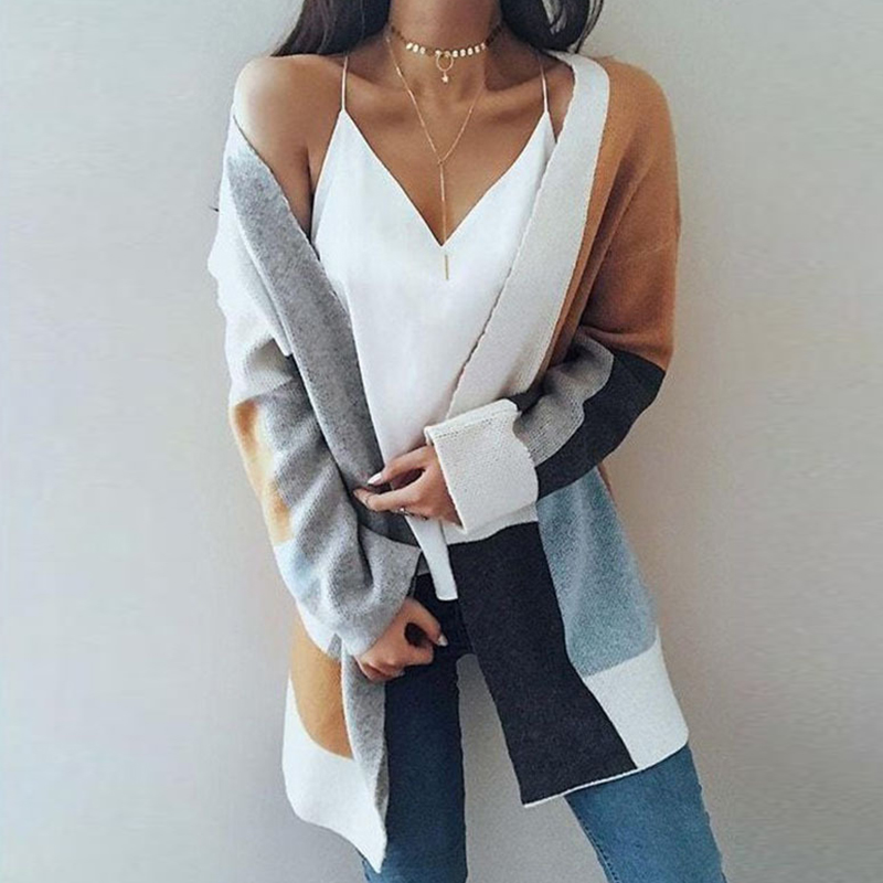 Casual Women Patchwork Long Sweater Cardigan Autumn Winter Pocket Knitting Outwear Ladies Long Sleeve Loose Knitted Cardigans, Yellow
Casual Women Patchwork Long Sweater Cardigan Autumn Winter Pocket Knitting Outwear Ladies Long Sleeve Loose Knitted Cardigans, Yellow