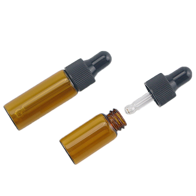 5ml Refill Dropper Amber Glass Bottle Essence Massage oil Serum Aromatherapy Liquid Pipette Skincare container