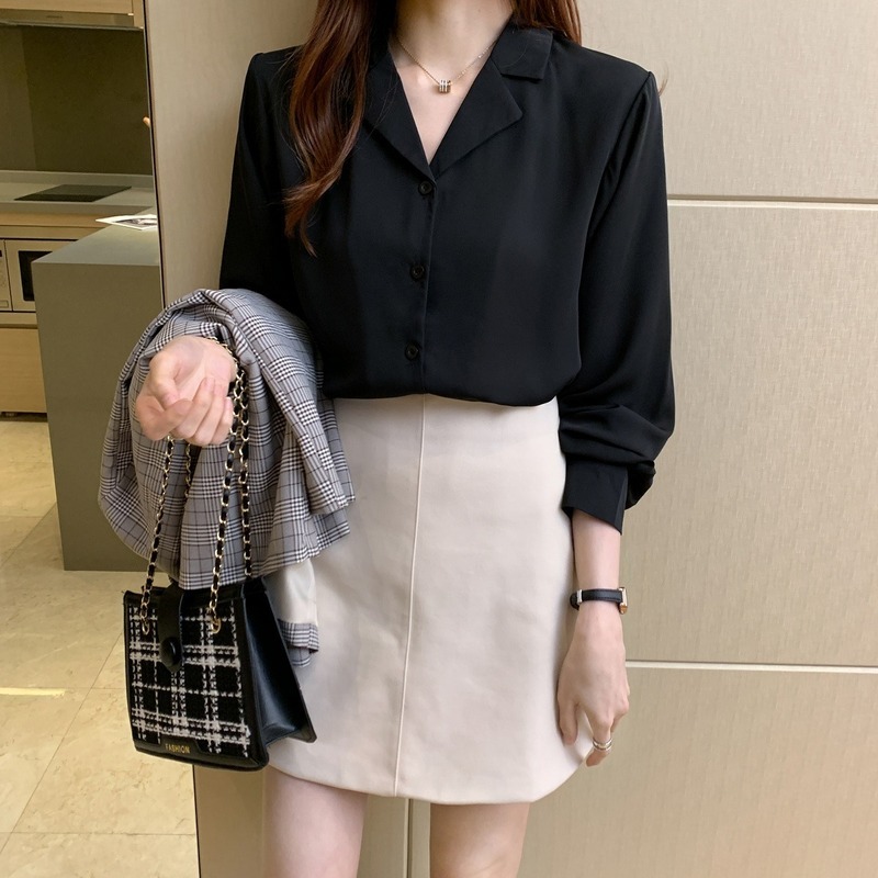 Autumn Chiffon White Blouse Women Long Sleeve Loose Shirts Blouses Office Lady Casual Tops Blusas 11970 210508