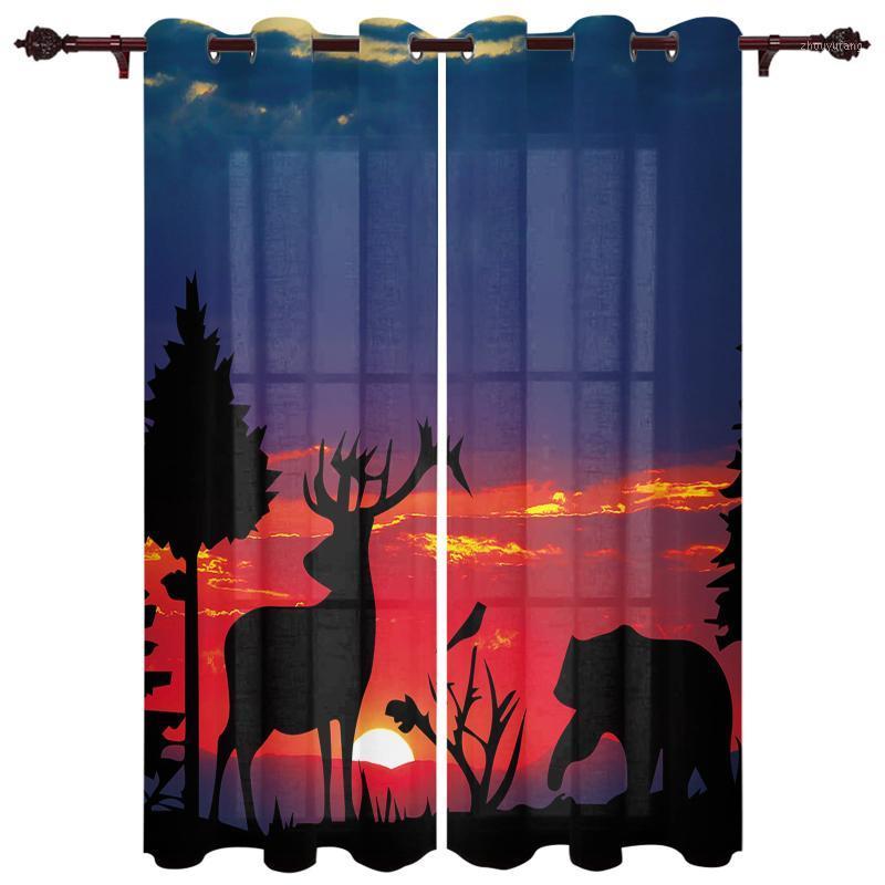 Nice Translucent Curtains With Sky Deer Bear Silhouette Pattern For Living Room Kitchen Bedroom Decoration Windows Curtain & Drapes
Nice Translucent Curtains With Sky Deer Bear Silhouette Pattern For Living Room Kitchen Bedroom Decoration Windows Curtain & Drapes