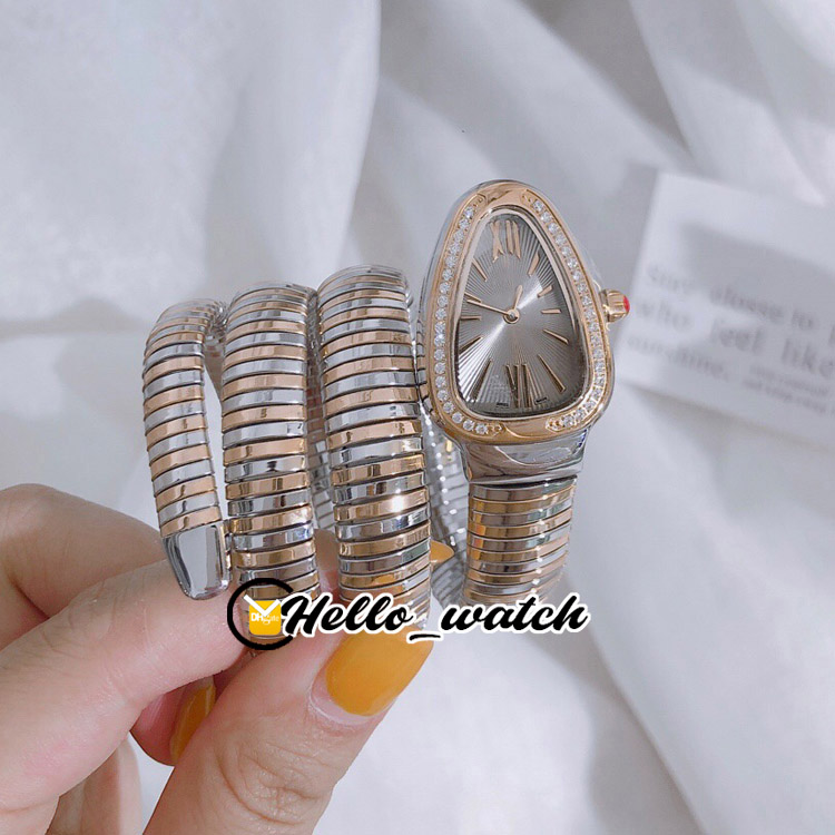 Fashion Serpenti Tubogas Ladies Watches 103149 Womens Watch Swiss Quartz Gray Dial Two Tone Gold Steel Diamond Bezel Long Winding Bracelet Hello_Watch, Slivery;brown 
Fashion Serpenti Tubogas Ladies Watches 103149 Womens Watch Swiss Quartz Gray Dial Two Tone Gold Steel Diamond Bezel Long Winding Bracelet Hello_Watch, Slivery;brown