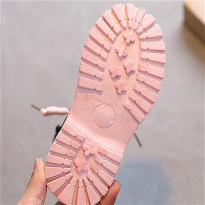 Autumn Winter kids Girls Boys Boots Soft Non-Slip Martin Boots For Children Leather Plus Velvet Fashion Ankle Boot