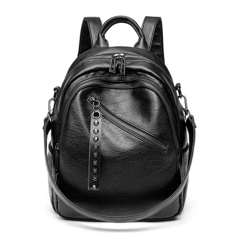 Genuine Leather Backpack Women Trendy Sheepskin Large-capacity Fashion All-match Super Rucksack Lady Soft Style