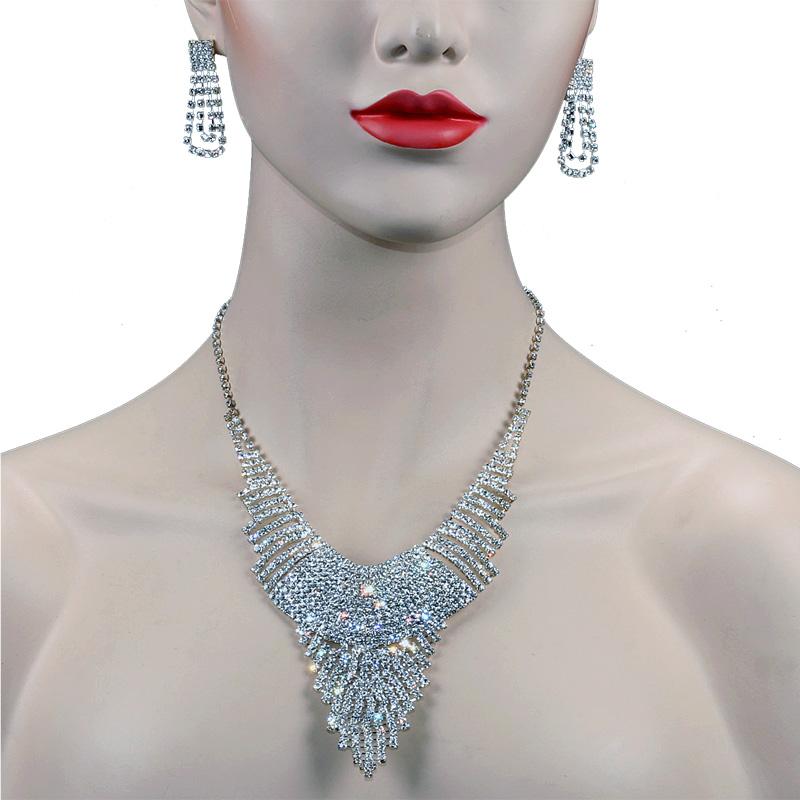 Earrings & Necklace Chran Classic Tassels Design Silver Plated Sparkling Rhinestone Wedding Jewelry Set For Bridemaids
Earrings & Necklace Chran Classic Tassels Design Silver Plated Sparkling Rhinestone Wedding Jewelry Set For Bridemaids