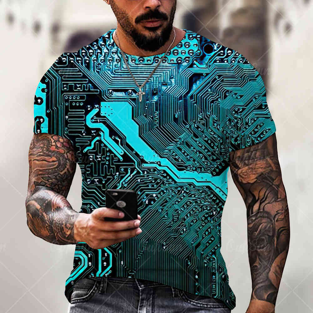 2021 t-shirt popular electronic components fine circuit board printing men's street punk 3d t-shirt y88, White;black
2021 t-shirt popular electronic components fine circuit board printing men's street punk 3d t-shirt y88, White;black