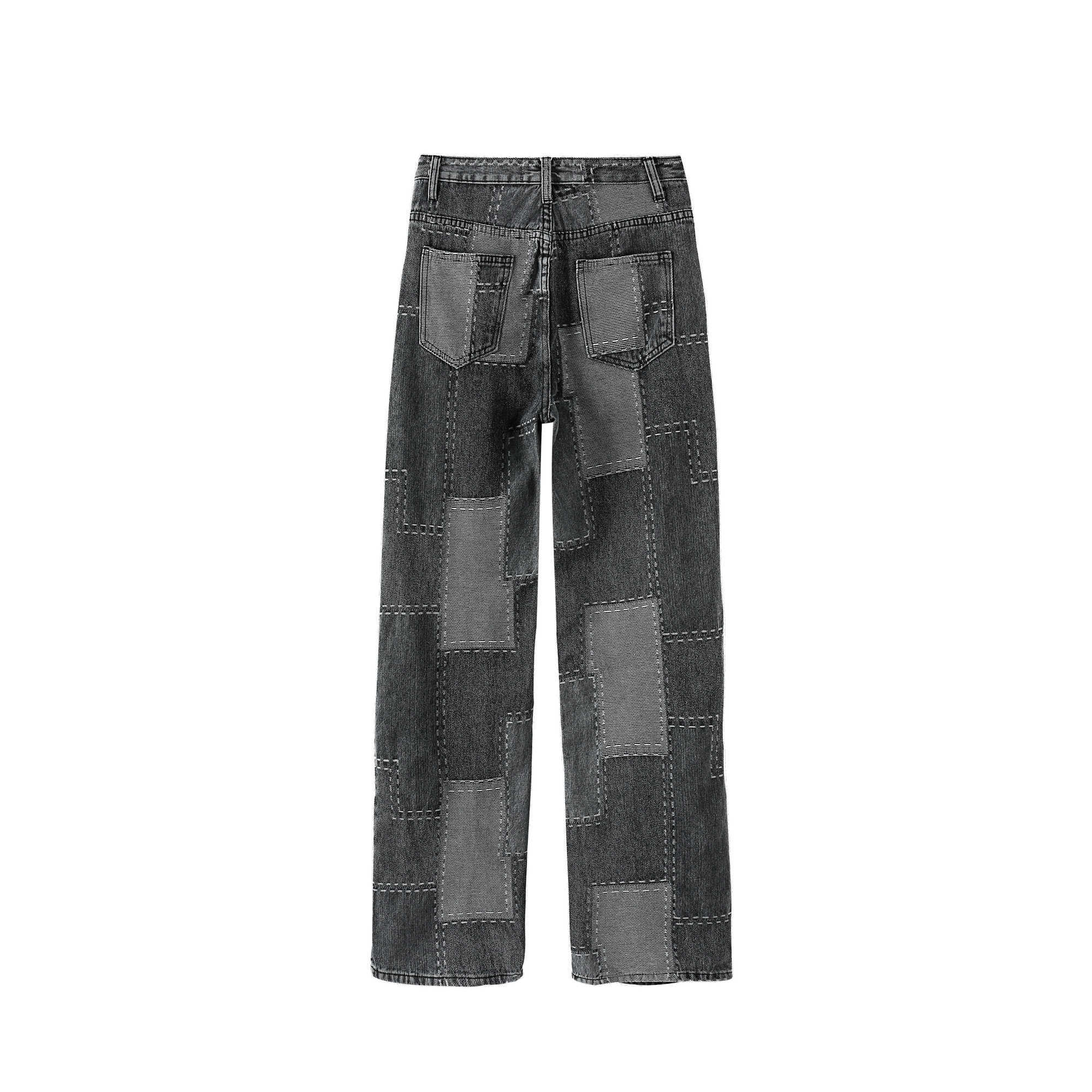 Spring Streetwear Patchwork Straight Jeans for Women's High Waist Design Wide-leg Pants 210615, Black
Spring Streetwear Patchwork Straight Jeans for Women's High Waist Design Wide-leg Pants 210615, Black