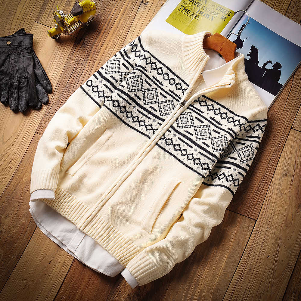 ZERZ Men Winter Fall Thick Warm Knitwear 100% Acrylic Vintage Sweater Cardigan Men Casual Fashion Classic Sweaters Men 211018