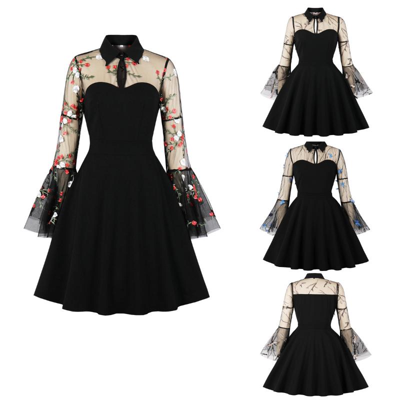 Casual Dresses Women Vintage Hepburn 50s 60s Long Sleeve Mesh Patchwork Dress Ladies Swing Housewife Retro Pinup Vestidos, Black;gray
Casual Dresses Women Vintage Hepburn 50s 60s Long Sleeve Mesh Patchwork Dress Ladies Swing Housewife Retro Pinup Vestidos, Black;gray