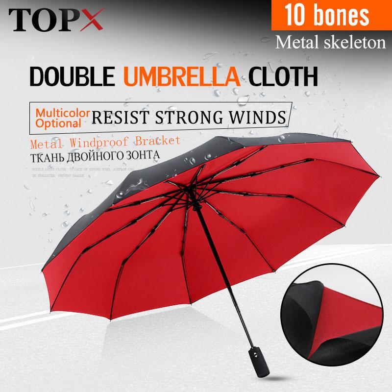 Strong Wind Resistant Double Fully-automatic Umbrella Folding 10K Large Fiberglass Parasol Rain For Women Men Business Umbrellas
Strong Wind Resistant Double Fully-automatic Umbrella Folding 10K Large Fiberglass Parasol Rain For Women Men Business Umbrellas