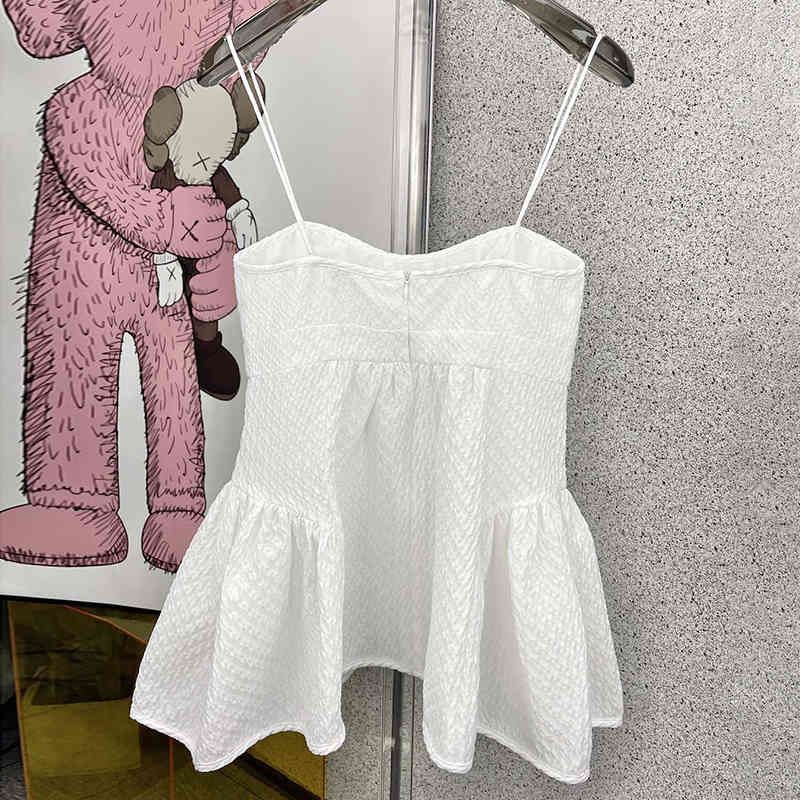 VGH White Patchwork Ruffle Vests For Women Square Collar Sleeveless Casual Slim Sexy Camis Female Korean Summer Fashion Clothing 210421