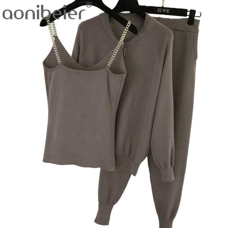 3 Piece Knitted Sets Zipper Sweater Tank and Pants Suit Cami Top Casual Outfits Knitwear Female Tracksuits 210604, Purple
3 Piece Knitted Sets Zipper Sweater Tank and Pants Suit Cami Top Casual Outfits Knitwear Female Tracksuits 210604, Purple