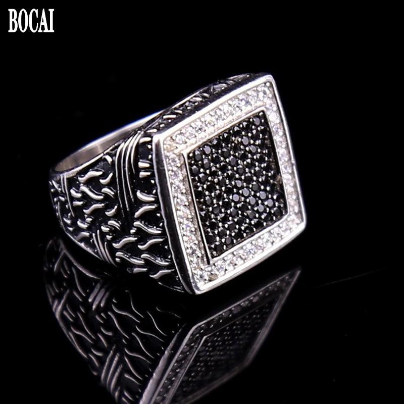 Real S925 Pure Silver Jewelry Black And White Diamond Men's Ring Vintage Dripping Oil Zircon For Man Cluster Rings
Real S925 Pure Silver Jewelry Black And White Diamond Men's Ring Vintage Dripping Oil Zircon For Man Cluster Rings
