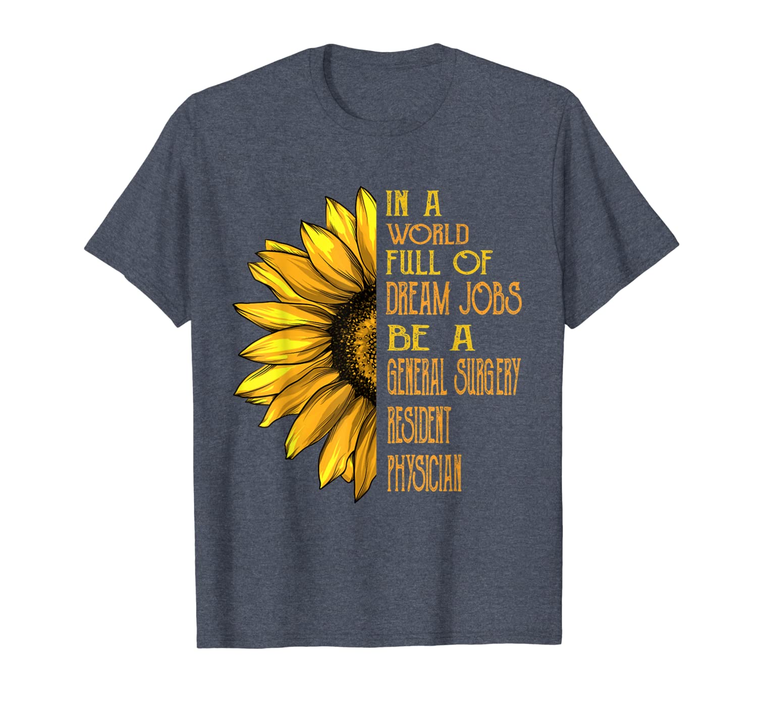 Sunflower Shirts General Surgery Resident Physician Shirts, White;black
