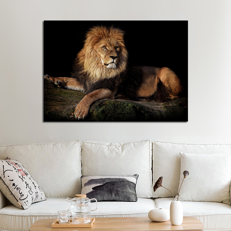 Lying Lion Modern Home Decoration Animal Posters And Prints Canvas Painting Wall Art Pictures For Living Room Bedroom