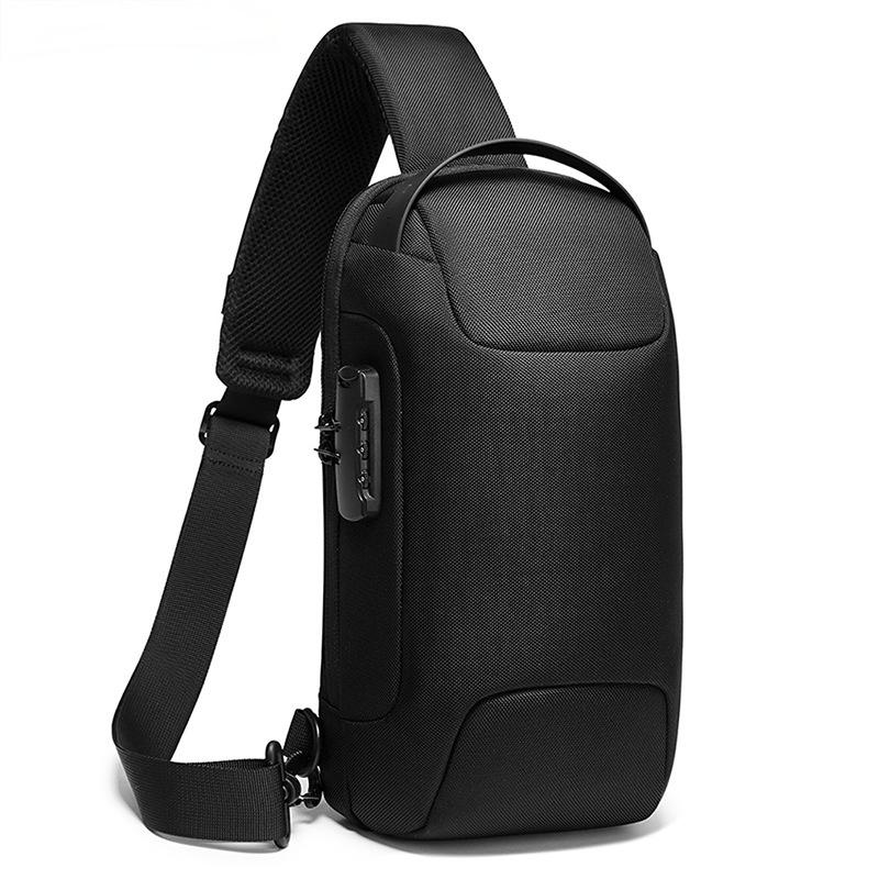 Travel Friendly Men's Thief-Proof Wallet Bag - Waterproof Crossbody with Convenient USB Port for On-the-Go Use