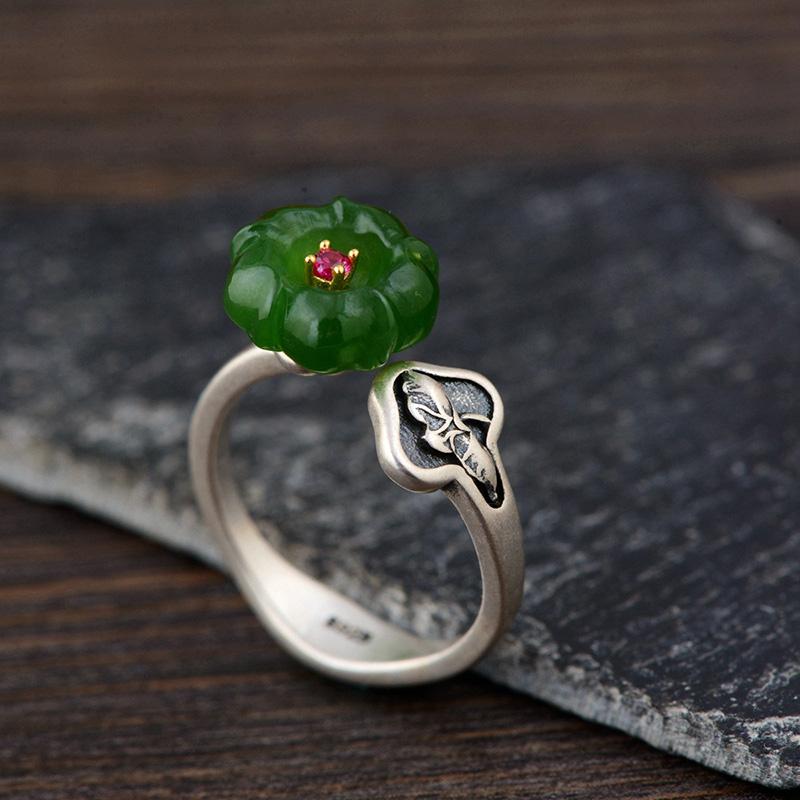 Cluster Rings Authentic 925 Silver Sterling Ring Vintage Jade Flower For Women Natural Stone Resizable Fine Jewelry Anillos
Cluster Rings Authentic 925 Silver Sterling Ring Vintage Jade Flower For Women Natural Stone Resizable Fine Jewelry Anillos