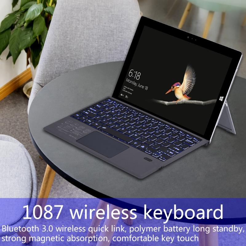 Keyboards Ultra-thin Trackpad Wireless Bluetooth Keyboard Built-in Two-button Type-c For - Surface Go/Go 2 With Backligh