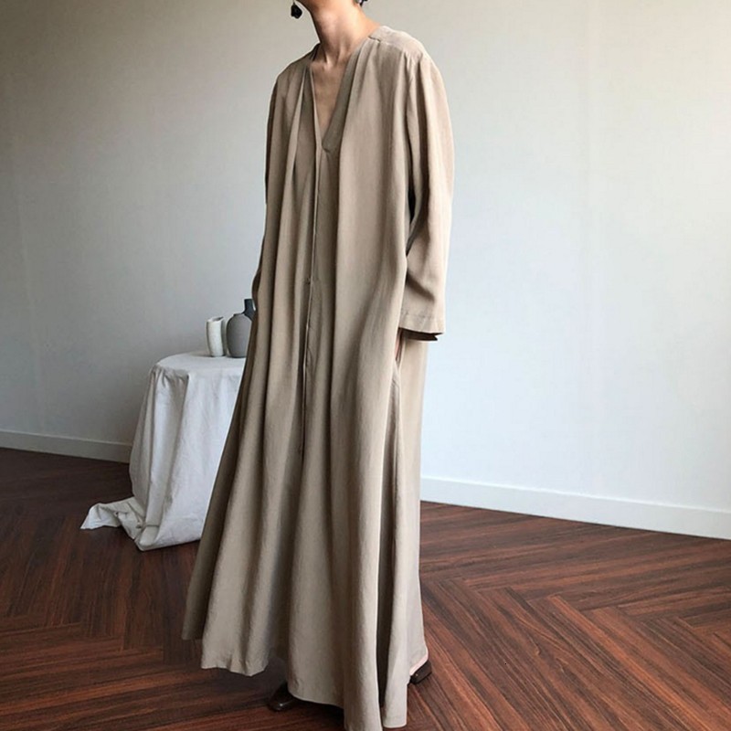 casual dresses oversized female casual loose dress long arrival vintage korean style v-neck solid color maxi dresses w492 o0bk, Black;gray
casual dresses oversized female casual loose dress long arrival vintage korean style v-neck solid color maxi dresses w492 o0bk, Black;gray