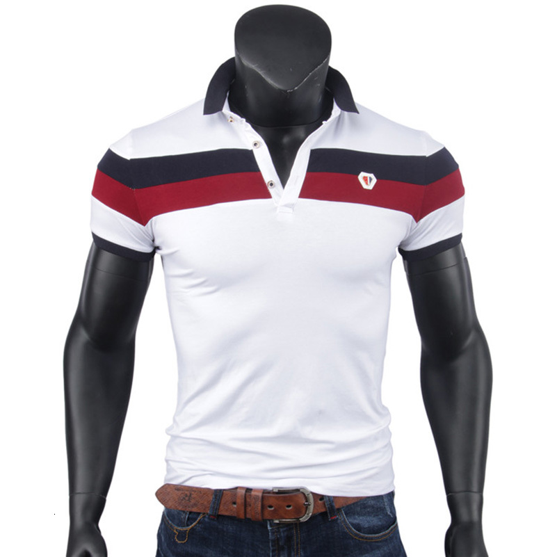 Polos polos respirants Hommes Men Marque Coton Blanc Rouge Summer Top manches courtes Slim Fit Fit Haoyu Poloshirt Tees plus Taille en gros ED7H