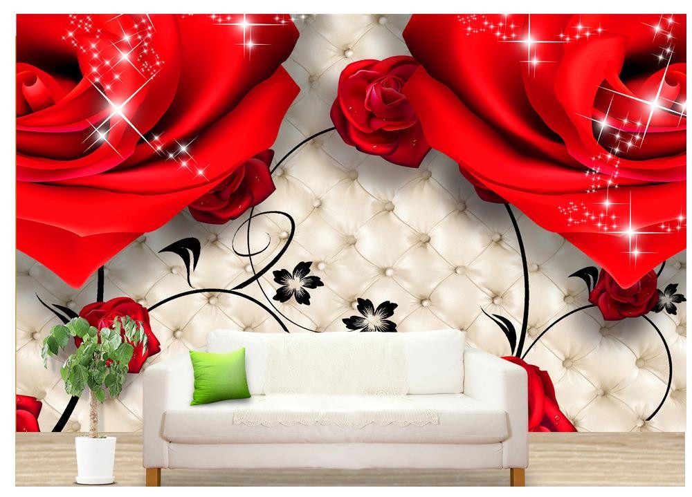 Custom photo Rose Soft Pack TV backdrop wallpaper flowers 3d mural paintings stereoscopic 3d wallpaper