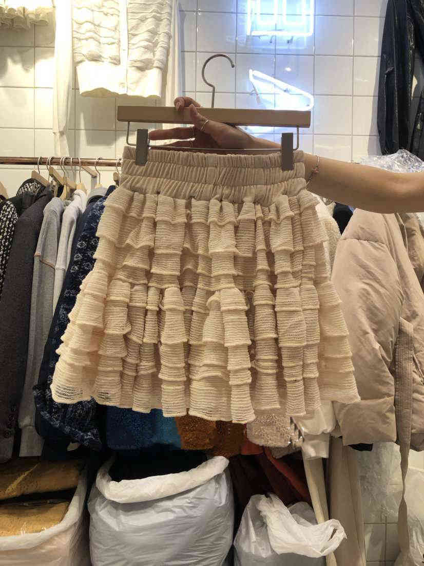 Nomikuma Spring Summer Women Skirt Korean Layered Ruffle Sweet Skirts Stretch High Waist A-line Mini Faldas Mujer 6E231 210427