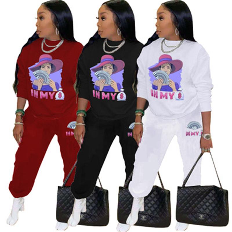 Womens Money Pattern Tracksuits Fashion Solid Colors Long Sleeve Round Neck Tops Straight Pants Suits Female Spring Loose Casual 2pcs Sets, Black
Womens Money Pattern Tracksuits Fashion Solid Colors Long Sleeve Round Neck Tops Straight Pants Suits Female Spring Loose Casual 2pcs Sets, Black