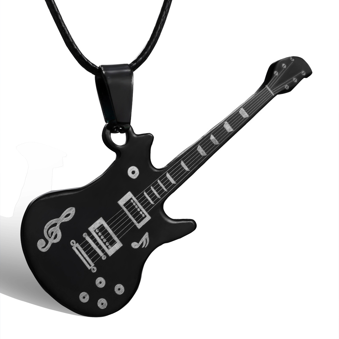 Fashion 316L Stainless Steel Guitar Necklace For Men Pendants Leather Chain Man Necklaces
Fashion 316L Stainless Steel Guitar Necklace For Men Pendants Leather Chain Man Necklaces