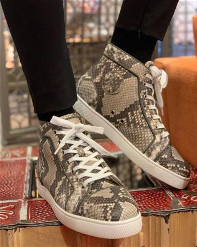 2020 Designer Mens Orlato Python Leather Round Toe Luxurious Red Bottom Sneakers High Top Red Sole Soft Comfort Sports Shoes Party Wedding, Black
2020 Designer Mens Orlato Python Leather Round Toe Luxurious Red Bottom Sneakers High Top Red Sole Soft Comfort Sports Shoes Party Wedding, Black
