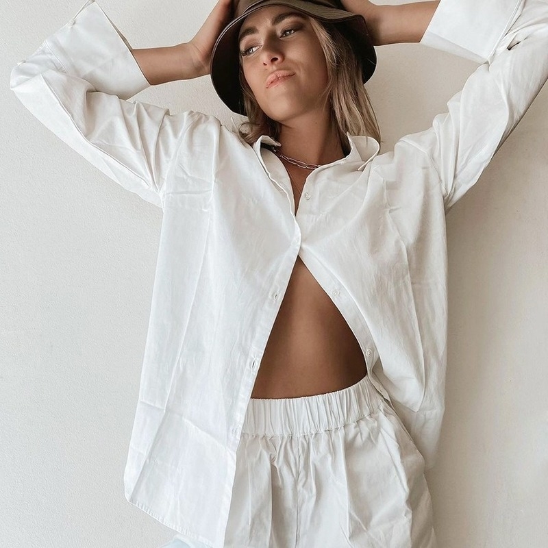 Trend Spring Women' Casual Suit Two Piece Outfits Female Long-sleeved White Shirt Top Cotton Linen Shorts Matching Set 210603, Blue
Trend Spring Women' Casual Suit Two Piece Outfits Female Long-sleeved White Shirt Top Cotton Linen Shorts Matching Set 210603, Blue