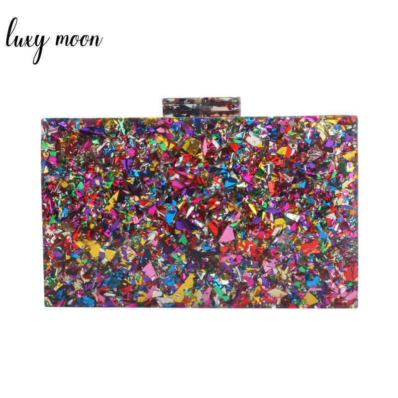 Bridal Acrylic Clutch Purse for Women Wedding Evening Colorful Sequin Party Clutch Bag Fashion Luxury Handbag ZD1613, Black / silver
Bridal Acrylic Clutch Purse for Women Wedding Evening Colorful Sequin Party Clutch Bag Fashion Luxury Handbag ZD1613, Black / silver