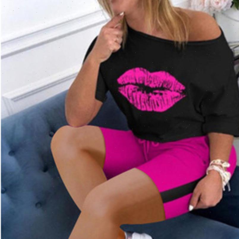 Big Lips Print Plus Size Womens Tracksuits 2Piece Set Top Pants Femme Clothes Elastic Waist Short Two Piece Tracksuit Women, Gray 
Big Lips Print Plus Size Womens Tracksuits 2Piece Set Top Pants Femme Clothes Elastic Waist Short Two Piece Tracksuit Women, Gray