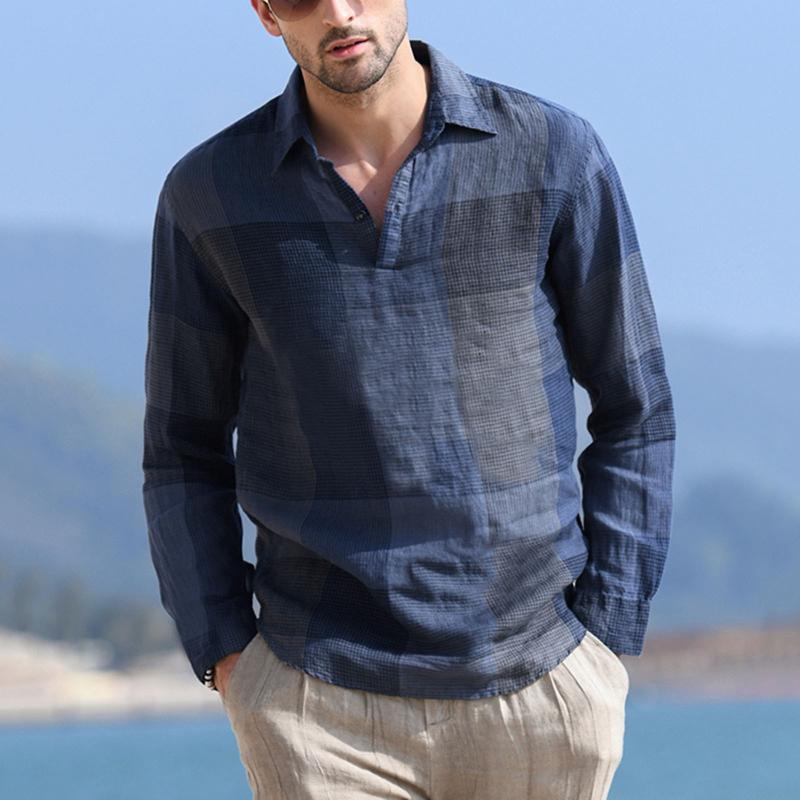 Men's Casual Shirts Mens Long Sleeve Vintage Plaid V-neck Blouse Cotton Linen Henley Collar Breathable Slim Fit Male Clothes Camisas, Brown
Men's Casual Shirts Mens Long Sleeve Vintage Plaid V-neck Blouse Cotton Linen Henley Collar Breathable Slim Fit Male Clothes Camisas, Brown