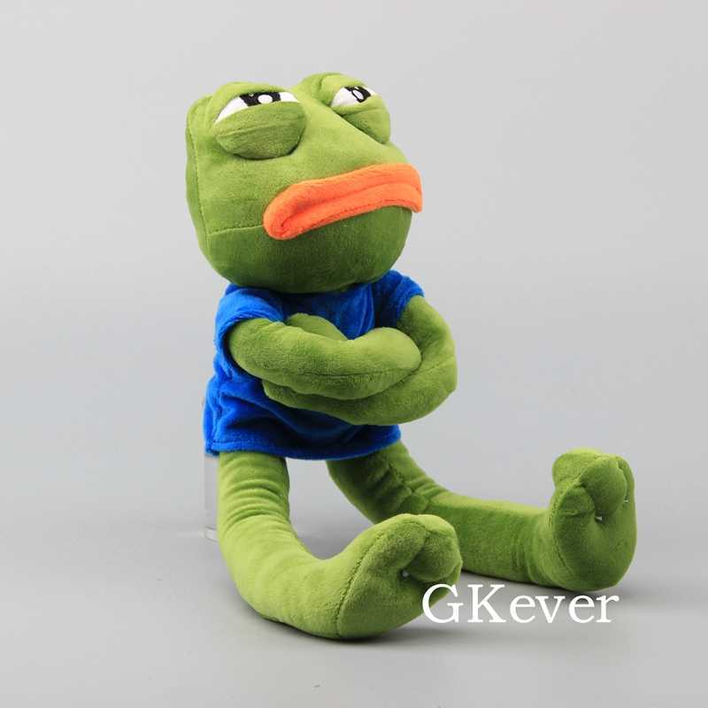 Cartoon Pepe Sad Frog Plush Toy Soft Stuffed Animal Doll 17" 42 CM Children Gift 210728