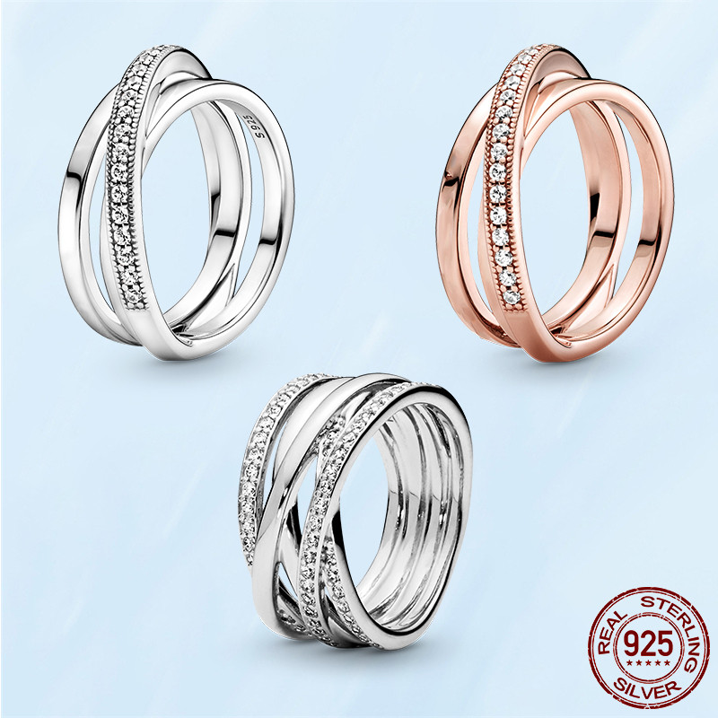 Summer New 925 Sterling Silver Crossover Pave Triple Band Ring For Women Wedding Party Fashion Lady Jewelry Gifts Girlfriends Fit Pandora With Original Box
Summer New 925 Sterling Silver Crossover Pave Triple Band Ring For Women Wedding Party Fashion Lady Jewelry Gifts Girlfriends Fit Pandora With Original Box