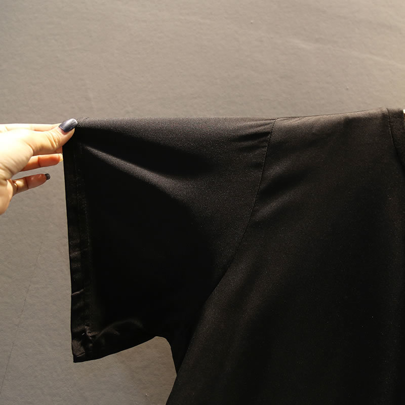 XITAO Tide Print Letter Plus Size Dress Suquined Elegant Women Irregular Pocket Korean Fashion Pullover Match All Summer DLL3176 210409