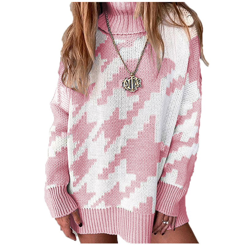 New autumn and winter sweater stitching contrast color lapel mid-length loose women, White
New autumn and winter sweater stitching contrast color lapel mid-length loose women, White