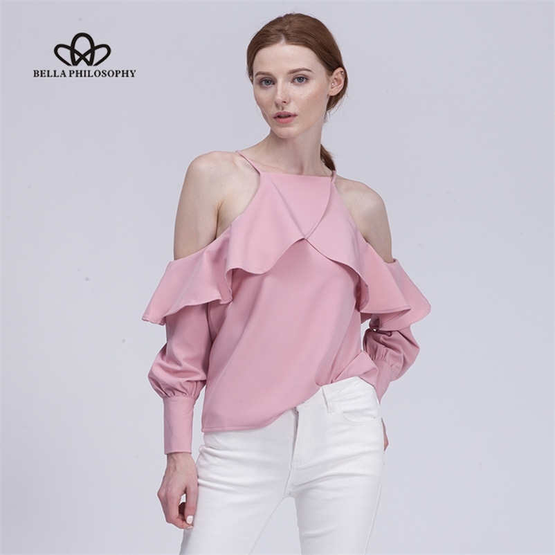 Spring Sexy Halter Shirt Blouse Women Tops Casual Ruffles Cold Shoulder Female Backless Blusas 210519, Black
Spring Sexy Halter Shirt Blouse Women Tops Casual Ruffles Cold Shoulder Female Backless Blusas 210519, Black