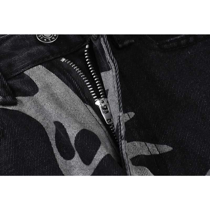 Women's Jeans Y2K Harajuku Streetwear High Waist Vintage Baggy Straight Denim Wide Leg Pants Hip Hop Printing Trouser 210809