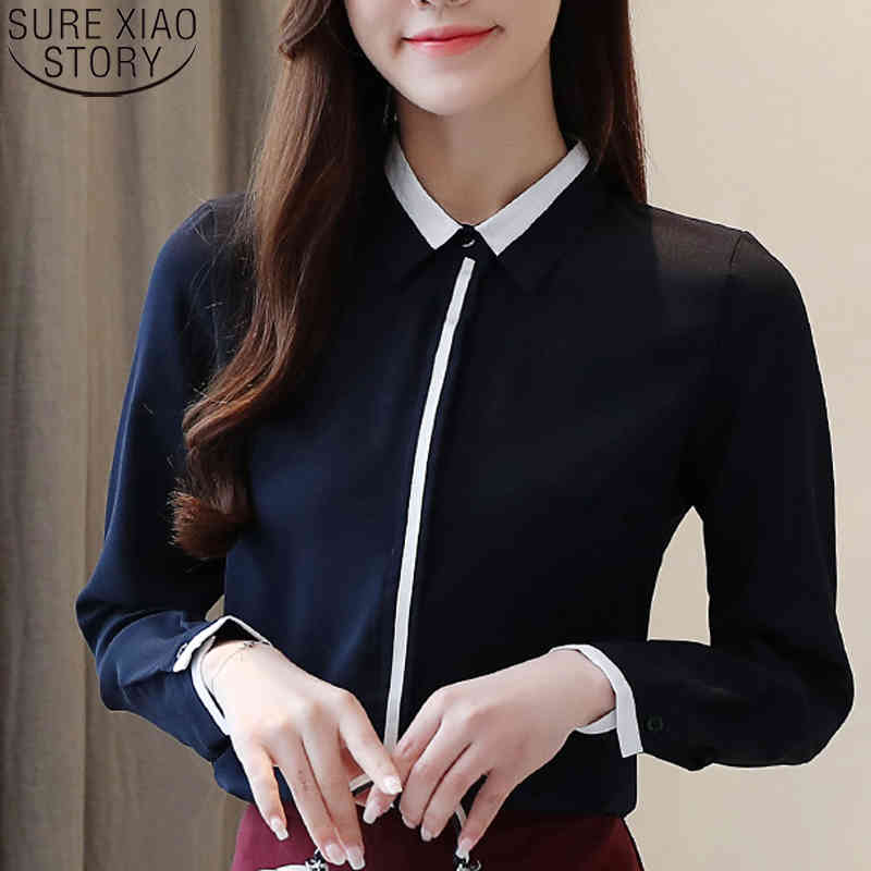 Fashion Korean Clothing Autumn Professional Shirts OL Plus Size Loose Long Sleeve Shirt Women Tops Blusas 10602 210417