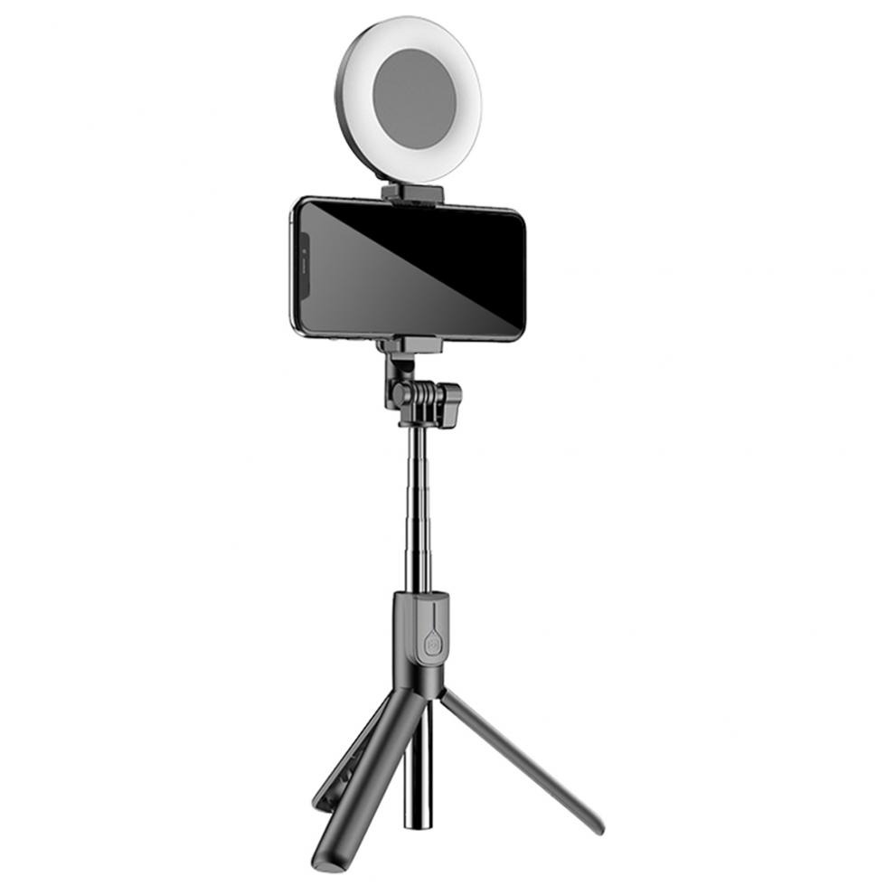 J861 Wireless Selfie Stick Tripod Dimmable Selfie Ring Fill Light Fill Lamp Foldable Fit for Smartphones