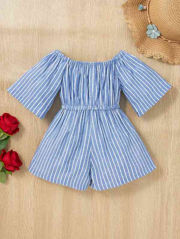 Baby Striped Tie Front Romper SHE