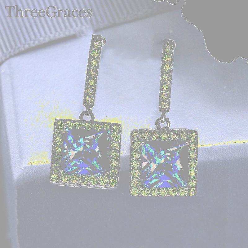Dangle & Chandelier Threegraces Trendy Purple Champagne Cubic Zircon Stone Full Paved Square Drop Earring Jewelry For Women Accessories ER07, Silver
Dangle & Chandelier Threegraces Trendy Purple Champagne Cubic Zircon Stone Full Paved Square Drop Earring Jewelry For Women Accessories ER07, Silver